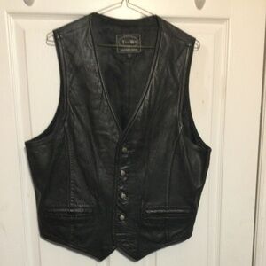 vintage leather vest (Tannery West). Large